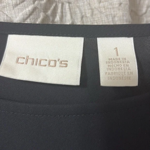 Chico's Two-Tone Black and White Blouse - Picture 4 of 6